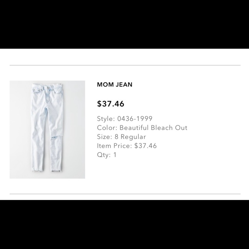 American Eagle mom jean, excellent condition